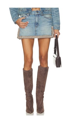 ROCK DENIM MINI W/ FAUX MINK TRIM in . Größe 24. Also in 25, 26, 28 - Alexander Wang - Modalova