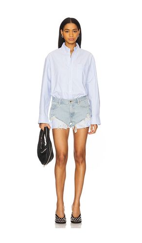 Prestyled Button Down Short Romper in Baby Blue. - size 0 (also in 00, 2) - Alexander Wang - Modalova