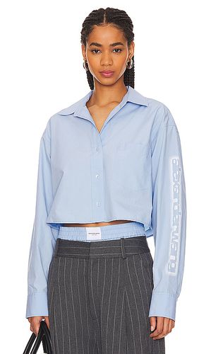 Button Down Cropped Shirt in Blue. - size L (also in M, S, XL, XS, XXS) - Alexander Wang - Modalova