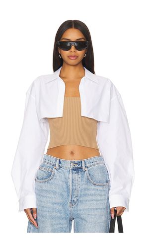 Ribbed Cami With Cropped Button Up Long Sleeve Shirt in , . Taglia XS - Alexander Wang - Modalova