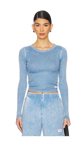 Long Sleeve Crew Neck Tee in Blue. - size L (also in M, S, XL, XS) - Alexander Wang - Modalova