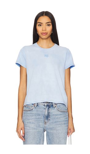 Camiseta encogida con logo abullonado essential en color bebe azul talla L en - Baby Blue. Talla L (tam - Alexander Wang - Modalova