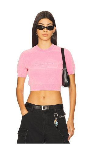 Crewneck Tee With Embossed Logo in Pink. - size L (also in S, XS) - Alexander Wang - Modalova