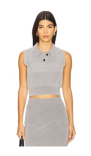 Polo Collar Vest With Embossed Logo in Grey. - size M (also in S, XS) - Alexander Wang - Modalova