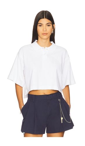 Cropped Polo T-shirt in White. - size L (also in M, S, XL, XS) - Alexander Wang - Modalova