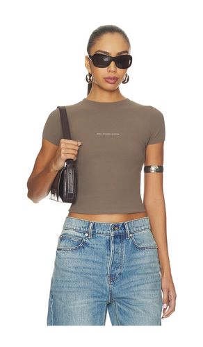 Short Sleeve Crewneck Top with Jacquard Logo in . Size L. Also in M, S, XS - Alexander Wang - Modalova