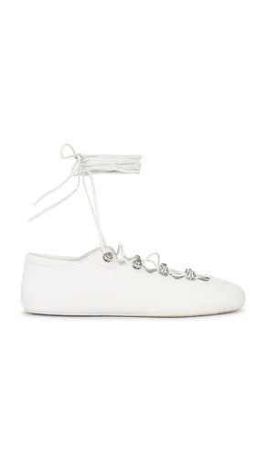 Vyolette Lace Up Flat in White. - size 39 (also in 40, 41) - Alexander Wang - Modalova