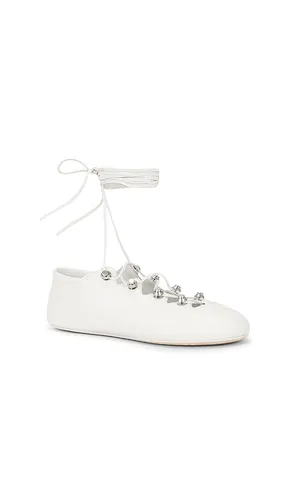 Vyolette Lace Up Flat in White. - size 39 (also in 40, 41) - Alexander Wang - Modalova