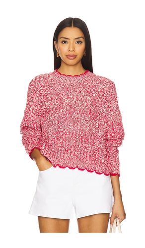 Tipped Ladder Stitch Crew Top in Red. - size M (also in S, XS) - Autumn Cashmere - Modalova