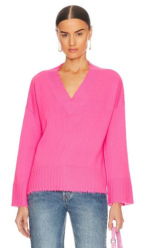 Jersey cuello pico frayed edge en color rosado talla XS en - Pink. Talla XS (también en S, M) - Autumn Cashmere - Modalova