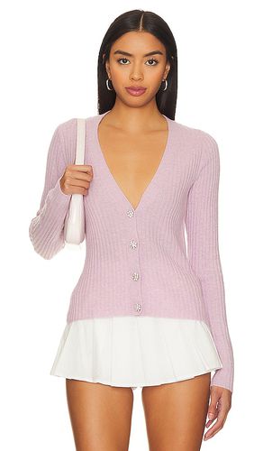 Rib V-Neck Cardigan in Pink. - size L (also in M, S) - Autumn Cashmere - Modalova