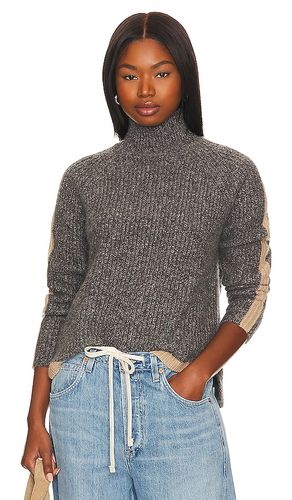 Tipped mock neck sweater in color grey size S in - Grey. Size S (also in XL) - Autumn Cashmere - Modalova