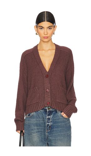 Cropped V Neck Cardigan With Pockets in Mauve. - size L (also in M, S, XL, XS) - Autumn Cashmere - Modalova