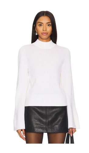 Mock Neck Trumpet Sleeve With High Rib in White. - size M (also in L, S, XL, XS) - Autumn Cashmere - Modalova