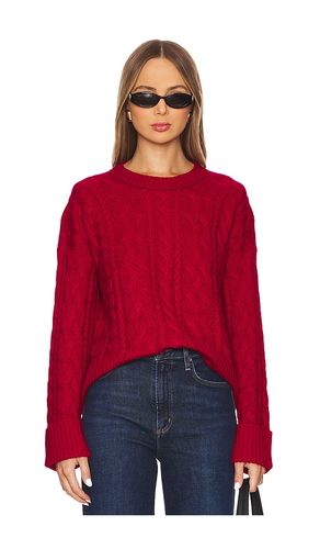 Oversize Cable Crew With Turn Back Cuffs in Red. - size M (also in S, XL, XS) - Autumn Cashmere - Modalova