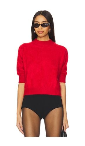 Brushed Elbow Sleeve Boxy Crew in Red. - size L (also in M, S, XS) - Autumn Cashmere - Modalova