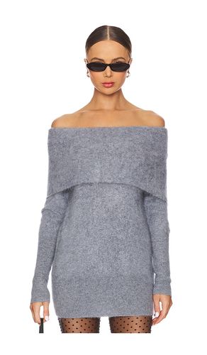 Túnica holgada cepillada con hombros descubiertos en color gris talla M en - Grey. Talla M (también en S, XS) - Autumn Cashmere - Modalova