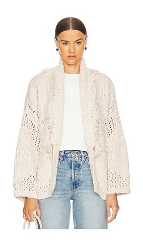 Fringed Shawl Collar Jacket in Beige. - size L (also in M, S, XL, XS) - Autumn Cashmere - Modalova