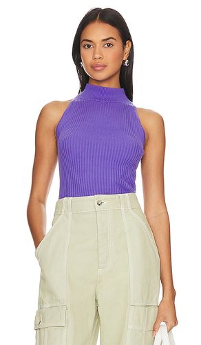 Rib Mock Halter in Purple. - size L (also in S, XL, XS) - Autumn Cashmere - Modalova