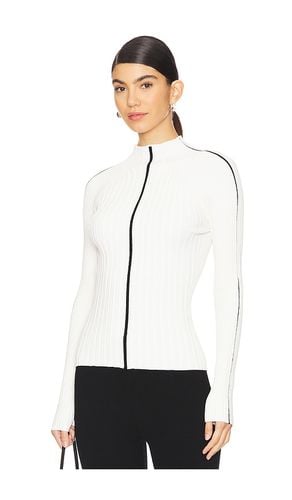 Rib Funnel Neck Top With Contrast Details in Ivory. - size L (also in M, S, XL, XS) - Autumn Cashmere - Modalova