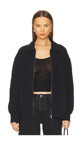 Knit Zip Up Jacket With Collar in Charcoal. - size M (also in S, XS, XXS) - Aya Muse - Modalova