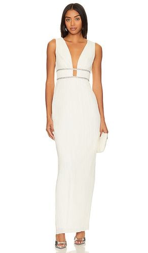 V Neck Pleated Gown in Ivory. - size 0 (also in 12, 4, 6, 8) - BCBGMAXAZRIA - Modalova