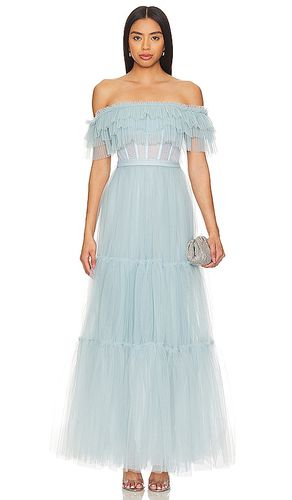 Off Shoulder Tiered Gown in Baby Blue. - size 0 (also in 2, 8) - BCBGMAXAZRIA - Modalova