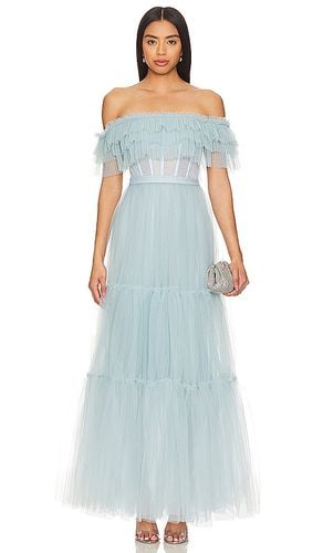 Off Shoulder Tiered Gown in Baby Blue. - size 0 (also in 2) - BCBGMAXAZRIA - Modalova