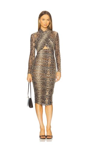 Aliyah Printed Midi Dress in Grey. - size L (also in M, S, XL, XS) - Bardot - Modalova