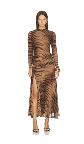 Lea Printed Mesh Dress in Brown. - size S (also in XS, M, L, XL) - Bardot - Modalova