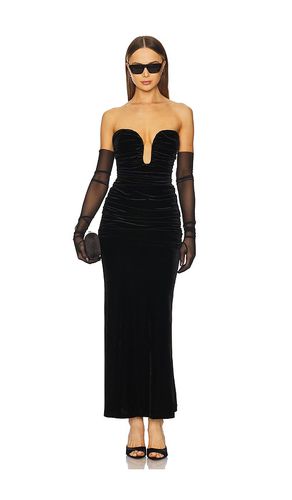 Vestido maxi de terciopelo elvira en color talla 10 en - Black. Talla 10 (también en 12, 2, 4, 6, 8) - Bardot - Modalova