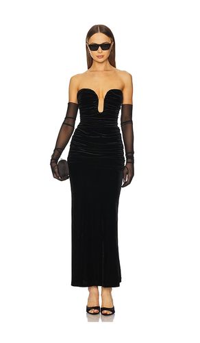 Vestido maxi de terciopelo elvira en color talla 10 en - Black. Talla 10 (también en 2, 4, 6, 8) - Bardot - Modalova