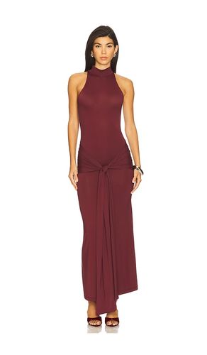 Isadora Maxi Tie Front Dress in Burgundy. - size 10 (also in 12, 2, 4, 6, 8) - Bardot - Modalova