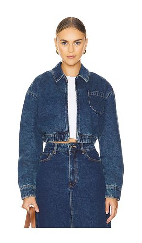 Cropped Bomber Denim Jacket in Blue. - size 6 (also in 8) - Bardot - Modalova