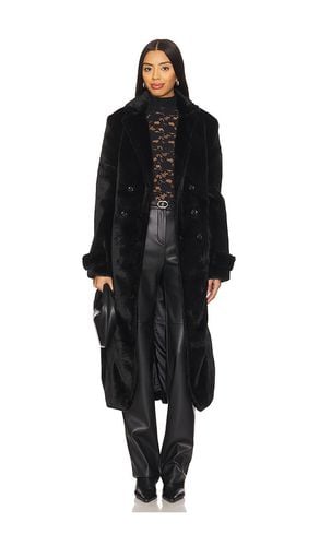 Faux fur trench coat en color talla L en - Black. Talla L (también en M, S, XL, XS) - Bardot - Modalova