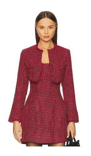 Karoline Boucle Cropped Jacket in Red. - size 10 (also in 12, 2, 4, 6, 8) - Bardot - Modalova