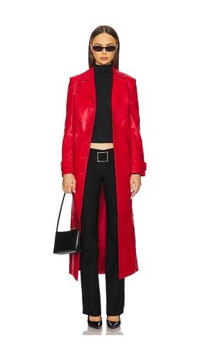 X REVOLVE Faux Leather Longline Coat in Red. - size M (also in S, XL, XS) - Bardot - Modalova