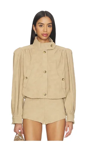 Leon Faux Leather Jacket in Beige. - size L (also in M, S) - Bardot - Modalova