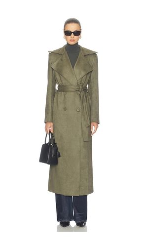 Kira Faux Suede Trench Coat in Olive. - size 4 (also in 2, 6, 8, 10) - Bardot - Modalova