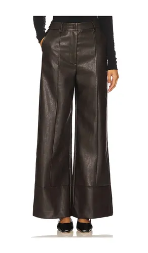 Marlowe Faux Leather Pant in Chocolate. - size 10 (also in 12, 2, 4, 6, 8) - Bardot - Modalova