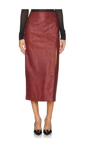 Dante Faux Leather Midi Skirt in Red. - size 10 (also in 2, 4, 6, 8) - Bardot - Modalova