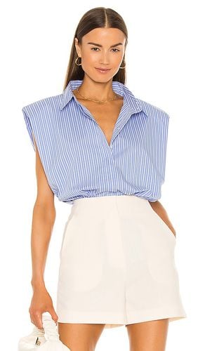 Stripe Shoulder Pad Shirt in Blue. - size 10 (also in 12, 2, 4, 6, 8) - Bardot - Modalova