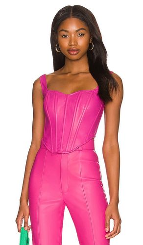 Faux Leather Corset Bustier in Fuchsia. - size 2 (also in 4, 6) - Bardot - Modalova