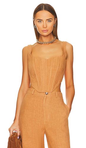 Linen Corset Bustier in Tan. - size 12 (also in 10, 6, 8) - Bardot - Modalova