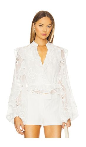 Frill Embroidered Blouse in White. - size 10 (also in 12, 2, 4, 6, 8) - Bardot - Modalova