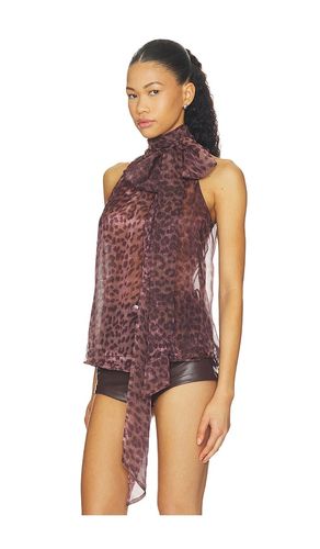 Arlette Neck Tie Printed Top in . Taglia 10. Also in 2, 4, 6, 8 - Bardot - Modalova