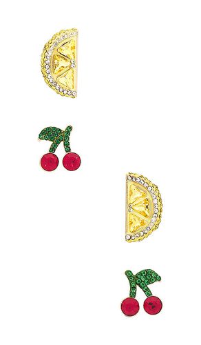 Lemon And Cherry Stud Earring Set in - BaubleBar - Modalova