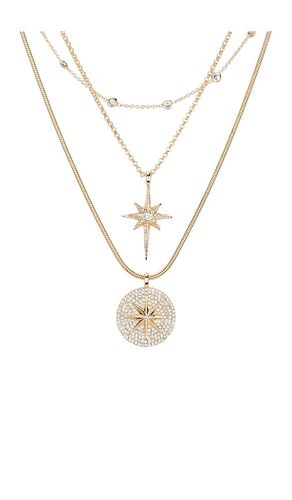 Lyra Celestial Layered Necklace in Metallic Gold - BaubleBar - Modalova