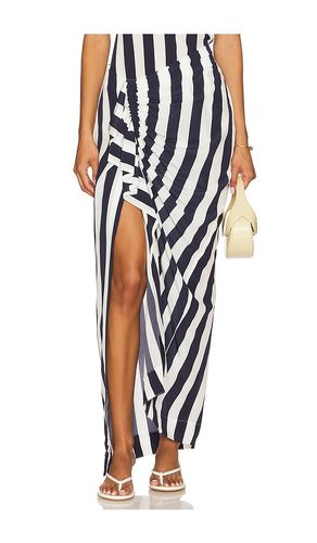 Orta Silk Draped Skirt in Navy. - size L (also in M, S, XL, XS) - Bondi Born - Modalova
