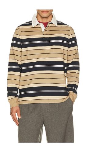 Frith Tartan Stripe Rugby Polo Shirt in Brown. - size S (also in M, L, XL/1X) - Barbour - Modalova